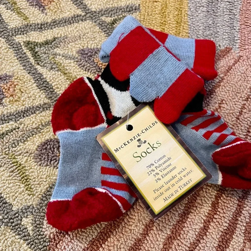 FIRM PRICE!  Adorable MacKenzie-Childs Jester Ankle Socks